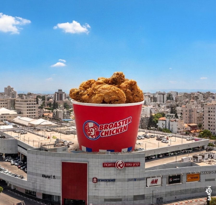 רשת הבינלאומית Broaster Chicken פותחת סניף דגל  בקניון עופר רחובות בהשקעה של כ- 500  אלף ש״ח