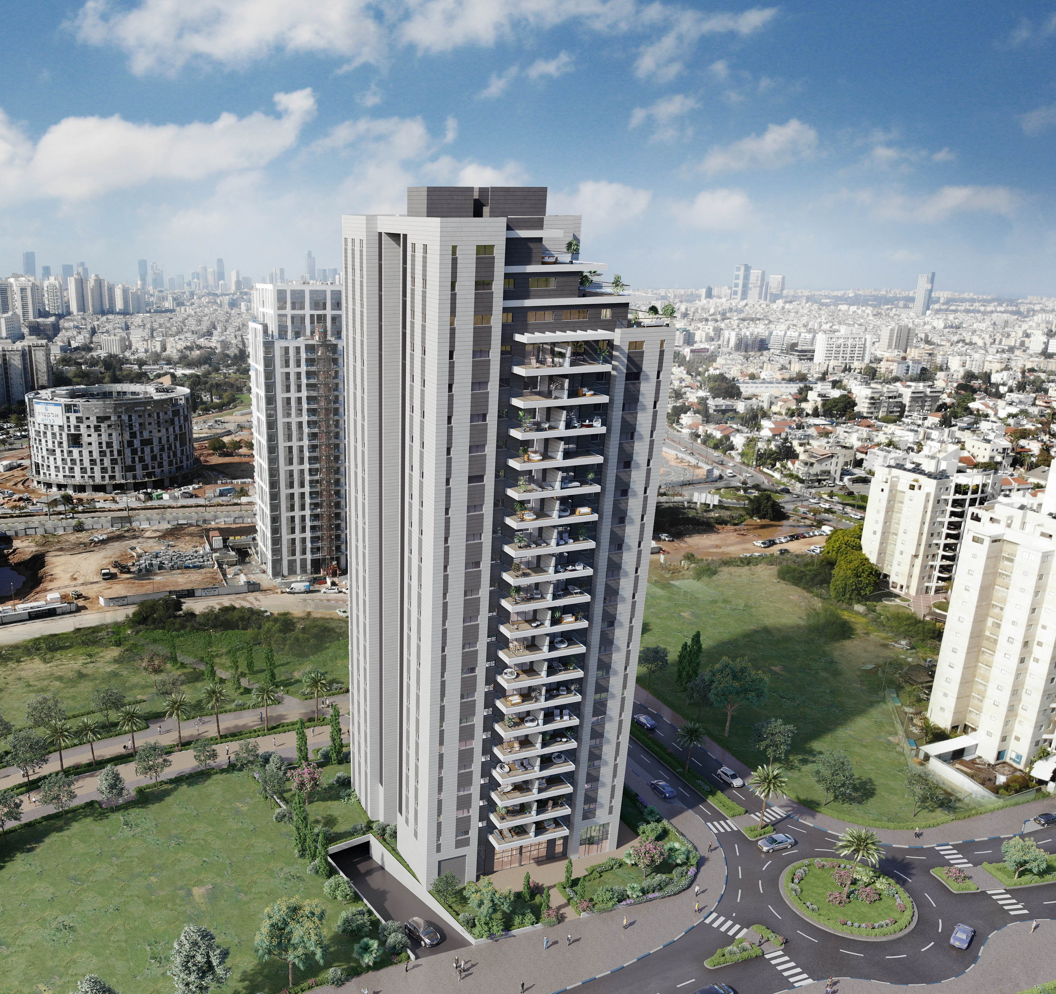 פרויקט דוניץ בגבעת שמואל. הדמייה-AA-STUDIO
