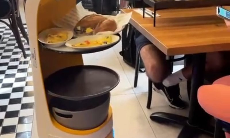 רובוט כמלצר במסעדת ללוש- צילום מור מיוחס
