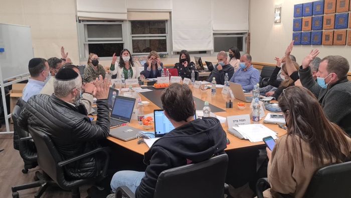 רגע ההצבעה במליאת המועצה. צילום דוברות המועצה
