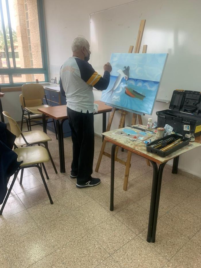 משה פלג בסטודיו שלו