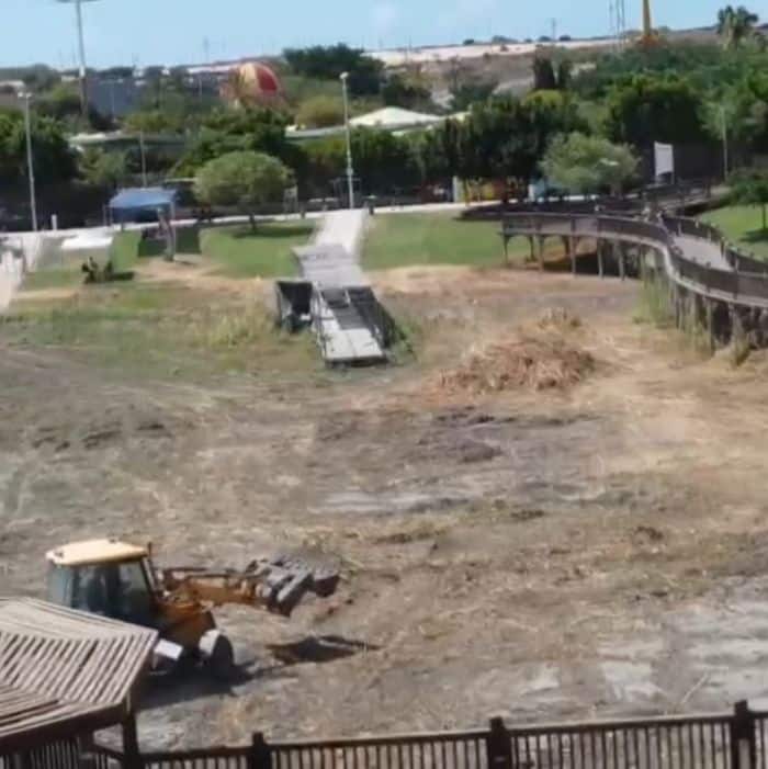 עבודות במתחם האגם. צילום פרטי