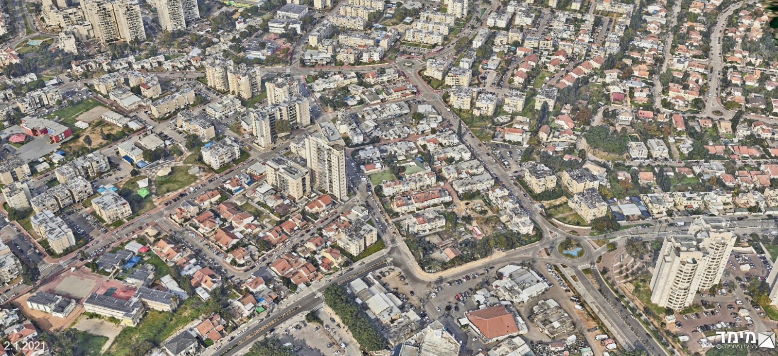 תמונה: ממעוף הציפור של מתחם המלבן <br>  צילום:  דוברות עיריית אור יהודה