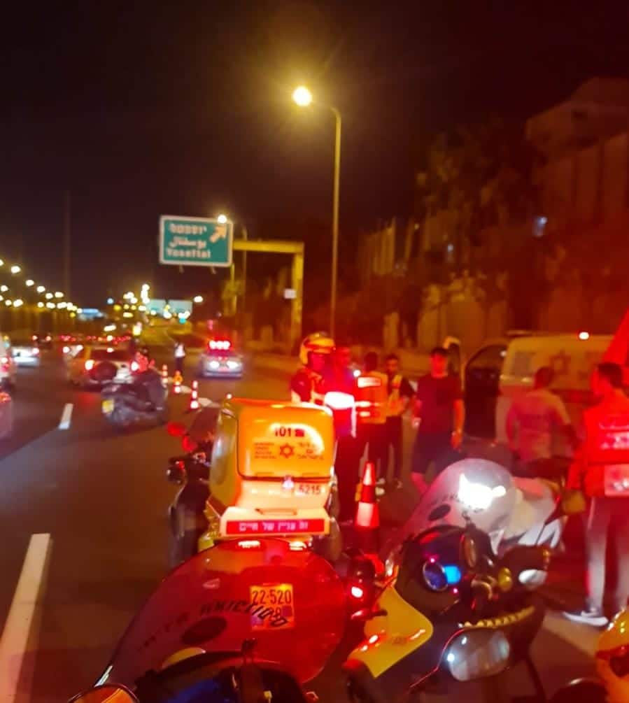 זירת התאונה באיילון- צילום: תיעוד מבצעי מד"א
