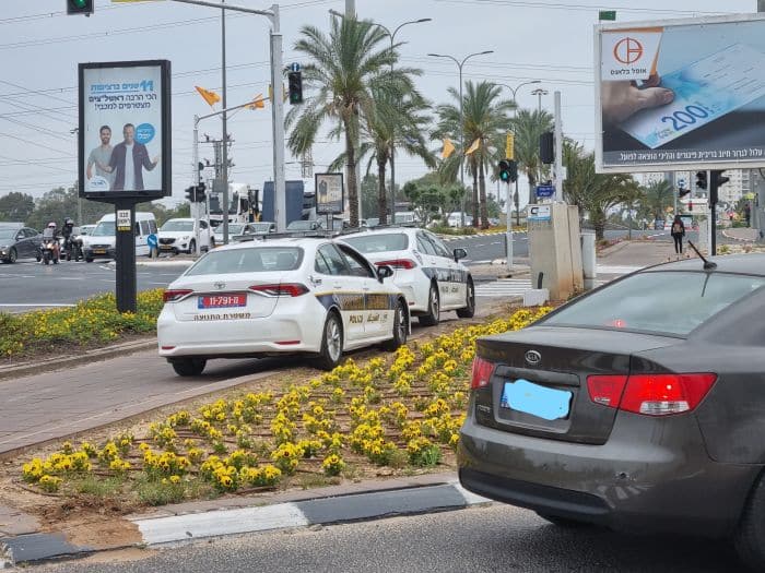 המשטרה ביציאה מהעיר. צילום: פרטי