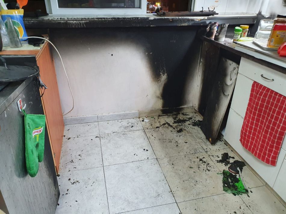 המטבח השרוף- צילום: דוברות כבאות והצלה
