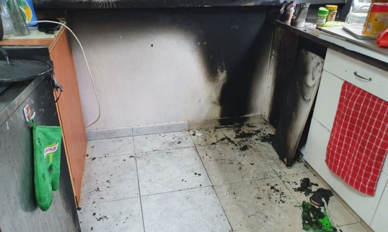 המטבח השרוף- צילום: דוברות כבאות והצלה