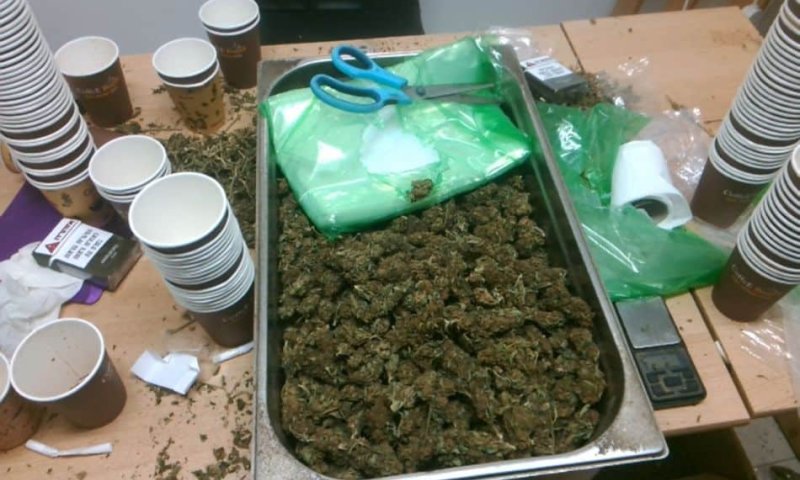 חלק מהסמים שאותרו בדירה. צילום: דוברות משטרת ישראל