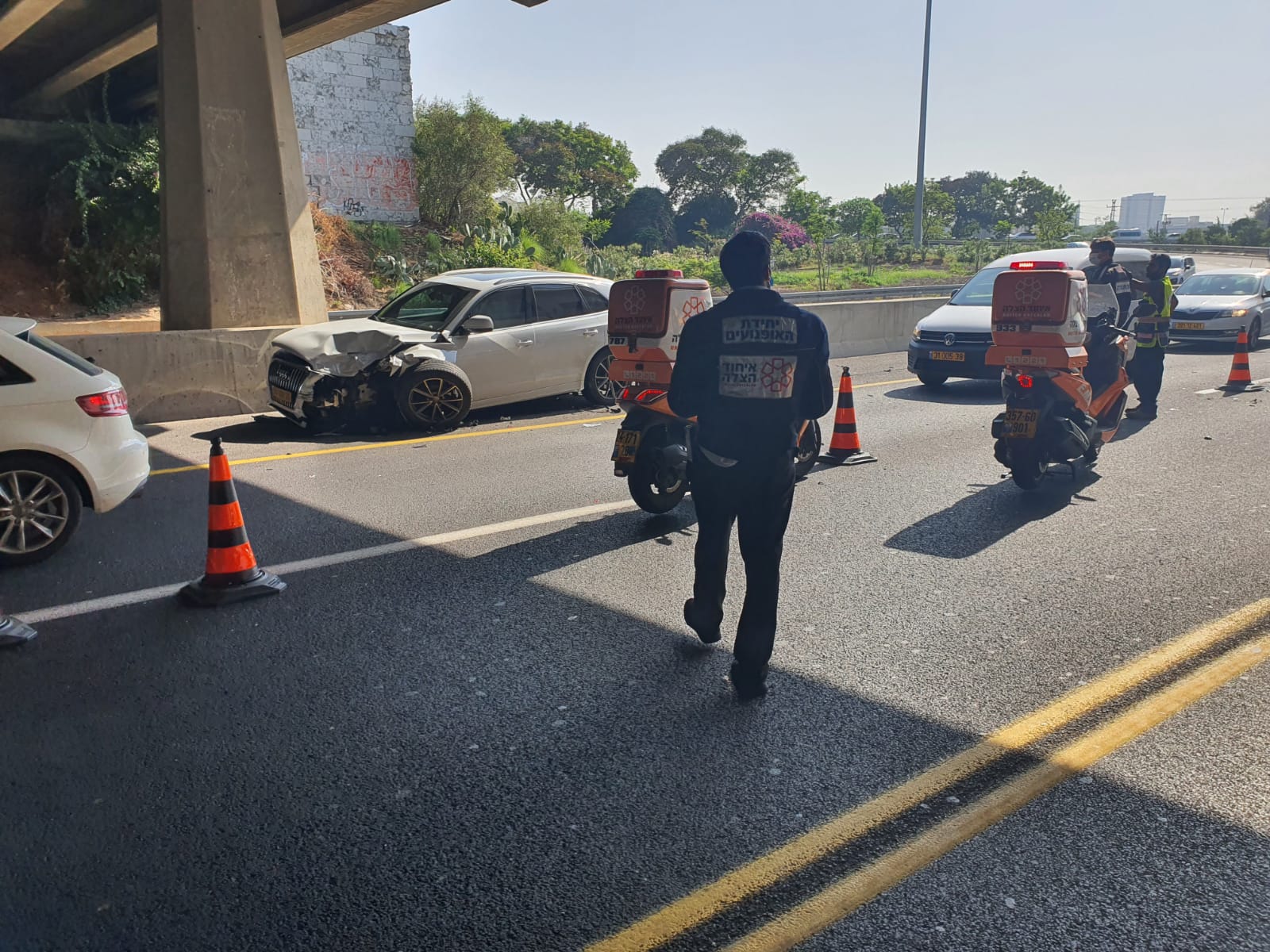 בת ים: תאונת דרכים במחלף הקוממיות
