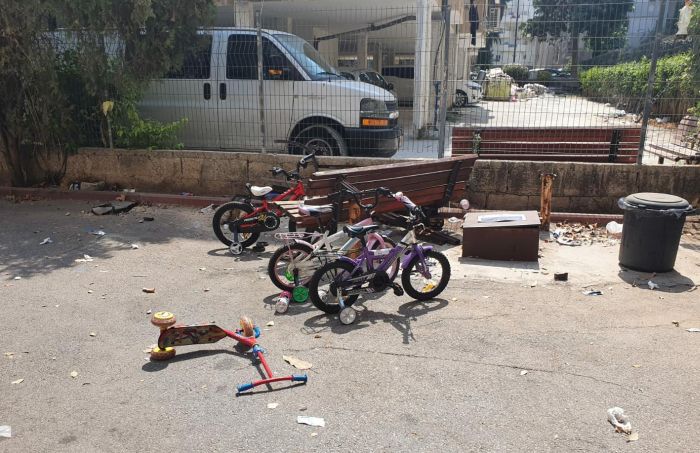 הספסל אחרי התאונה. צילום: תיעוד מבצעי מד"א