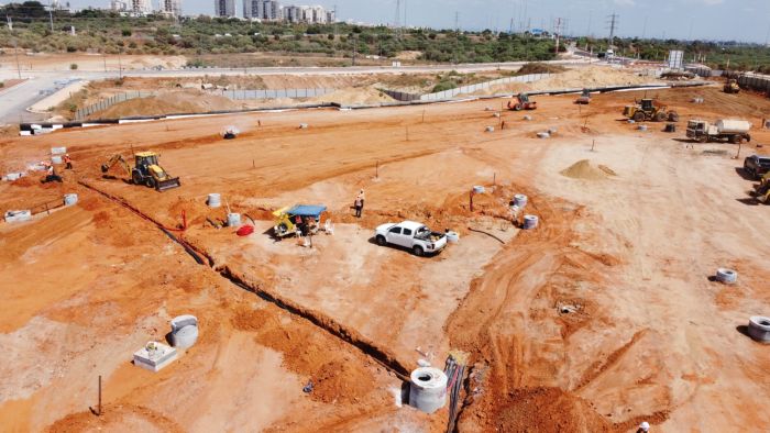 העבודות בחניון. צילום: נתנאל שפע-מנהפ