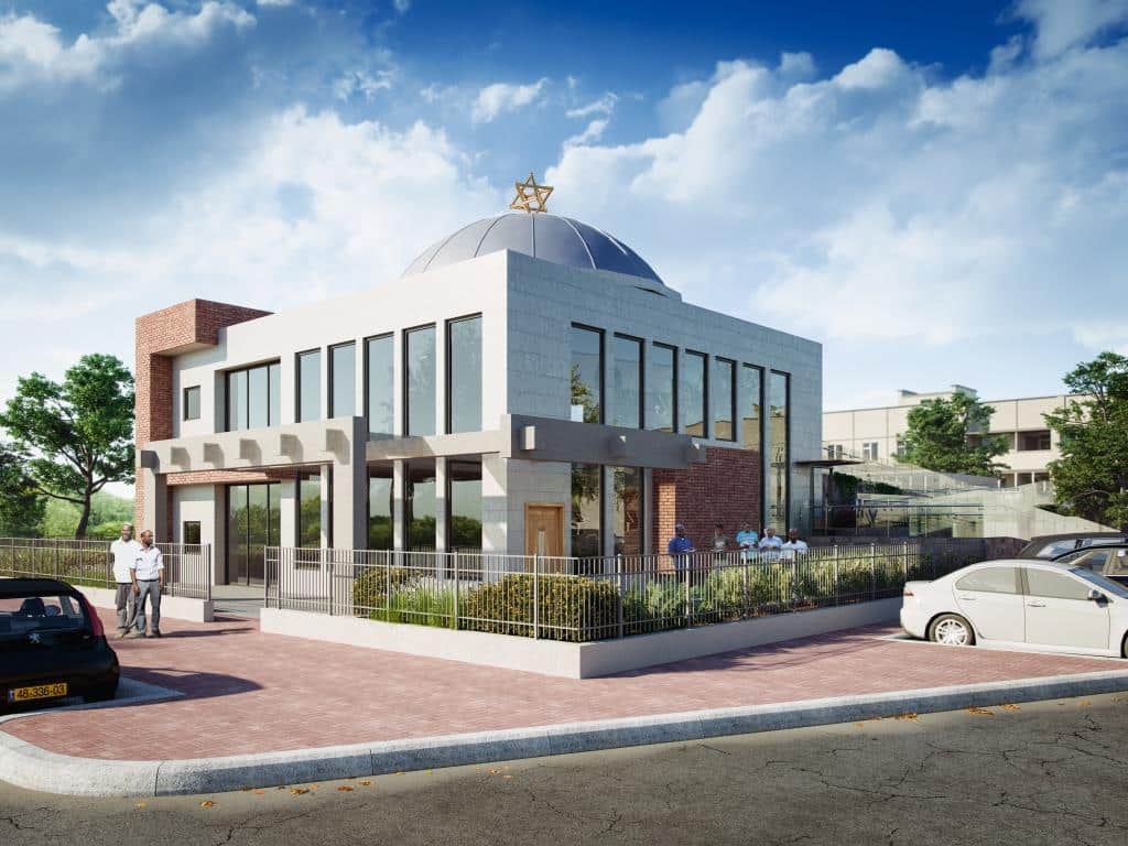 הדמיית בית הכנסת <br> באדיבות אדריכל הוגו רוזנפלד
