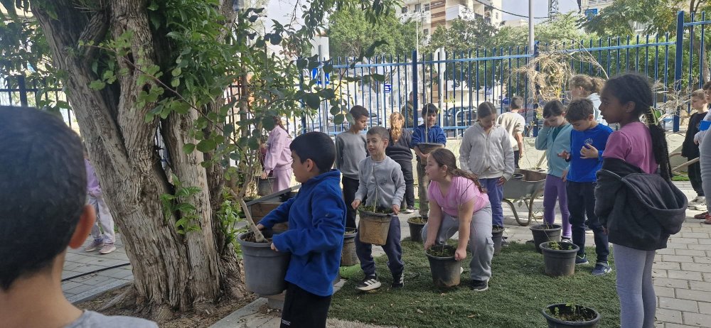 ראשון לציון: תלמידי בית ספר בארי מנביטים תקווה, משתילים עצים לשיקום הצפון