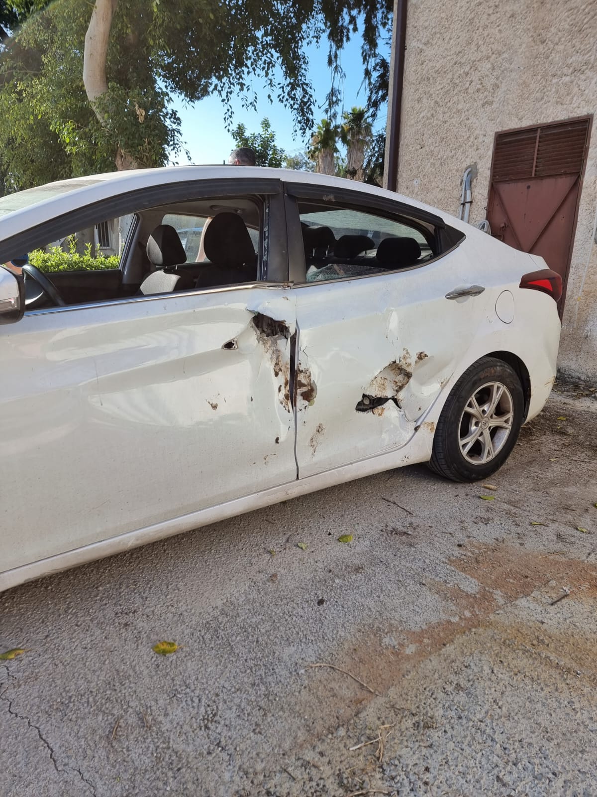 בהלה בספארי-הקרנף תקף רכב עם אם וביתה בפנים