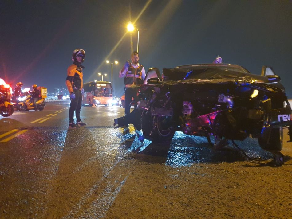 תאונה קשה בכביש 44 בין חולון לאזור