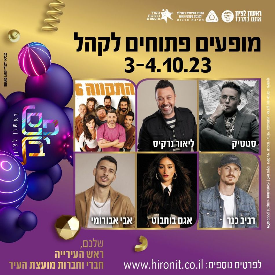 חסימות כבישים לרגל פסטיבל ראשון לציון ה-35