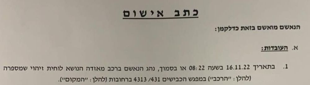 תושב בת ים מואשם שניקב צמיגי נהג בכביש 431