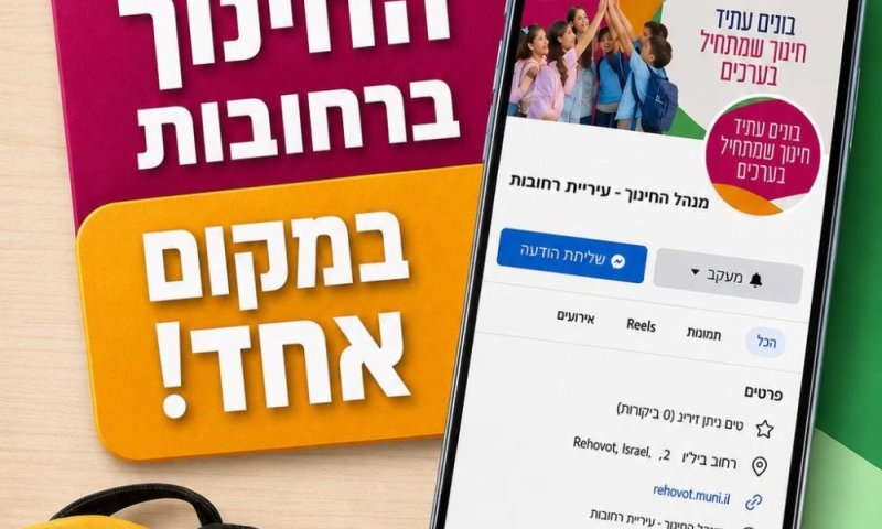 עיריית רחובות משיקה עמוד פייסבוק רשמי למינהל החינוך
