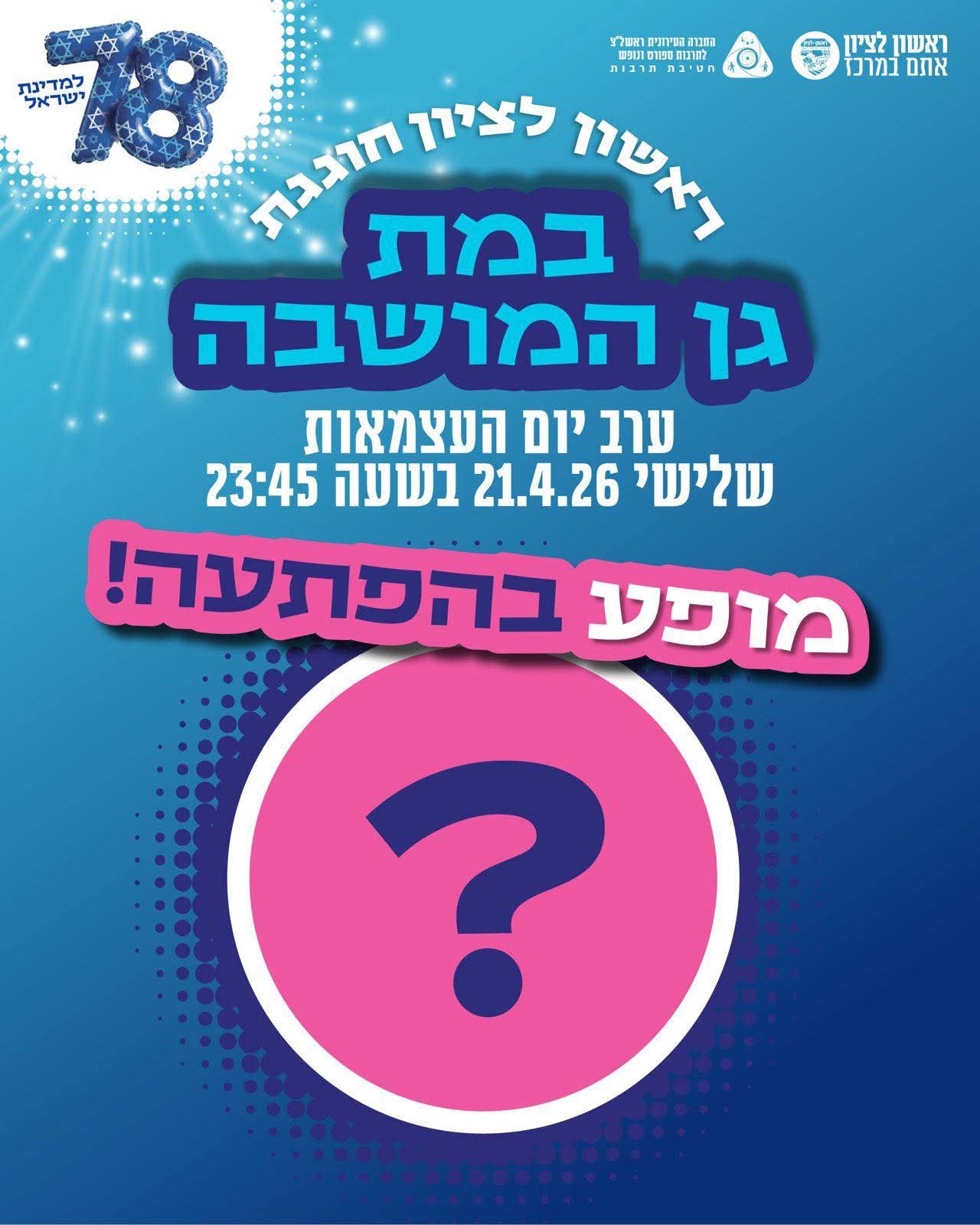 הפתעה ביום העצמאות בראשון לציון: הופעה מסתורית תצטרף לחגיגות המרכזיות
