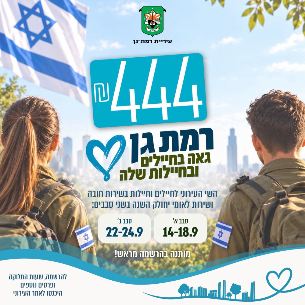 444 סיבות להגיד תודה: רמת גן מעניקה שי לחיילים ולמשרתי השירות הלאומי