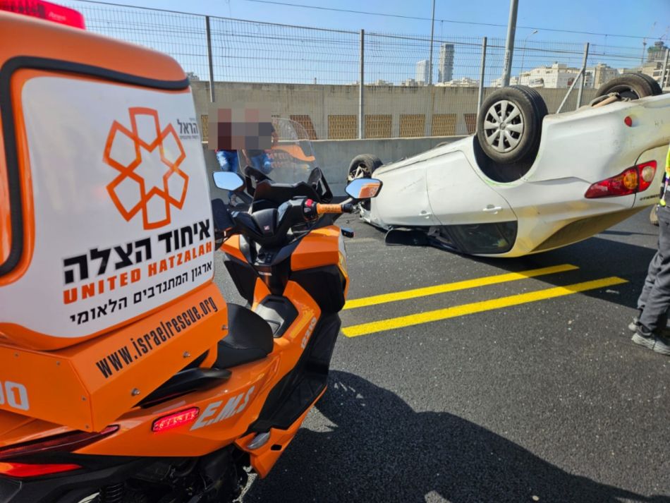 תאונה קשה במחלף קוממיות סמוך לבת ים