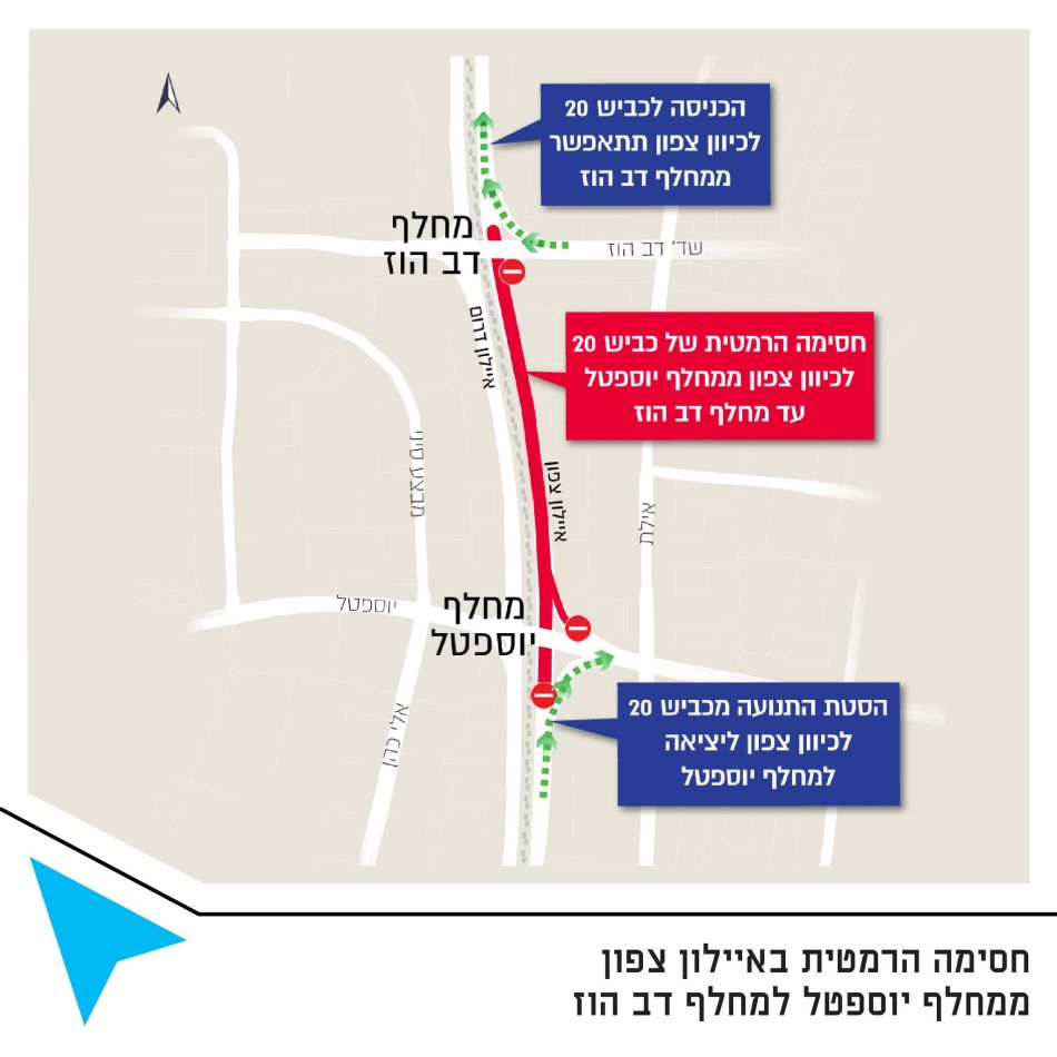 שימו לב: סגירת איילון בין חולון לבת ים בעקבות עבודות