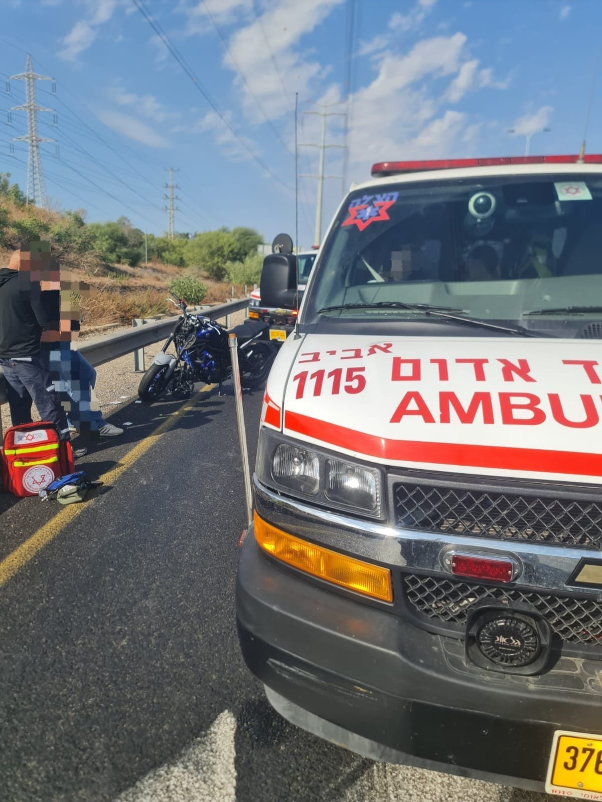 רוכב אופנוע נפצע בתאונה במחלף גן רוה