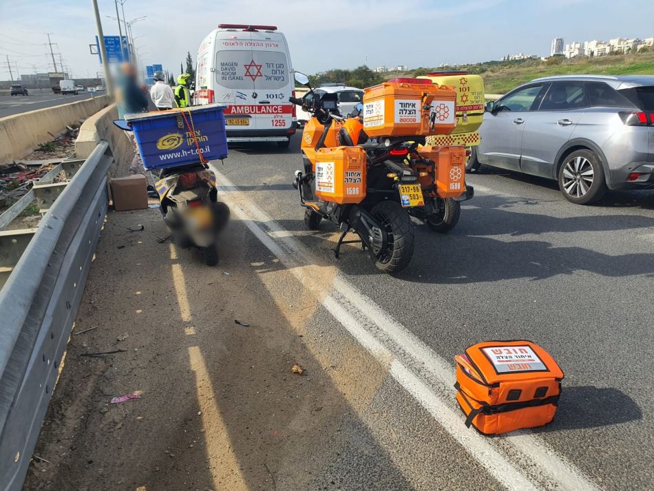פצוע בתאונת אופנוע במחלף ראשונים