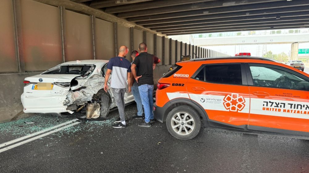 נפצעו בתאונה בזמן האזעקה בכניסה לראשון לציון