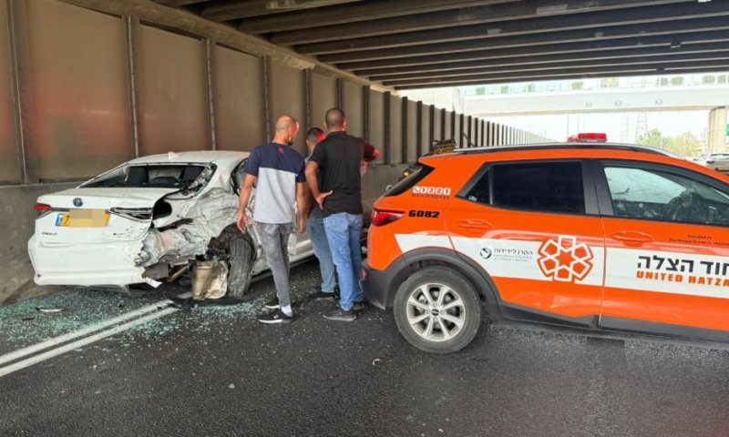 נפצעו בתאונה בזמן האזעקה בכניסה לראשון לציון