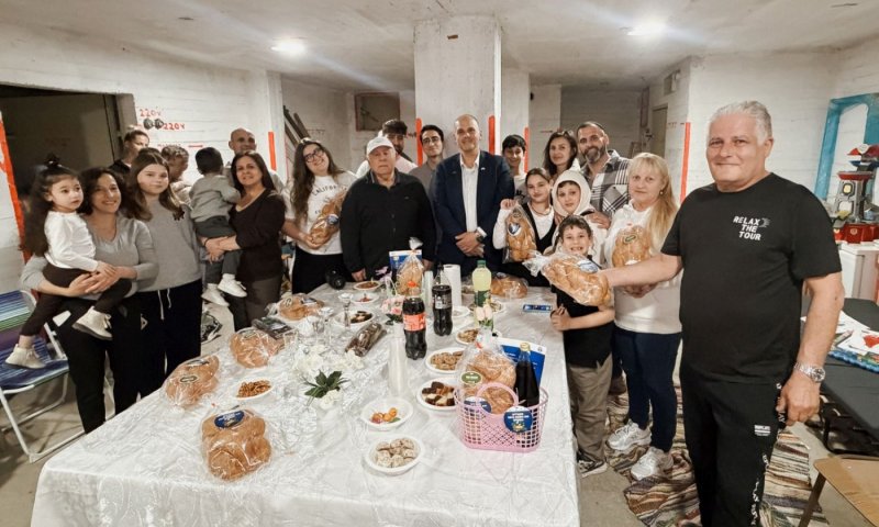 תושבי בת ים ערכו קידוש קהילתי במרחבים המוגנים