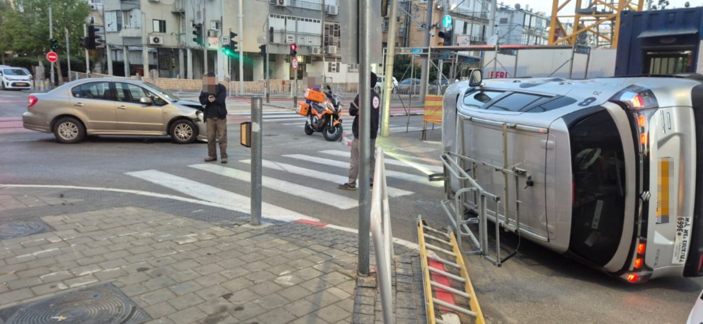 שני פצועים בתאונה שהתרחשה בזמן האזעקה בבת ים