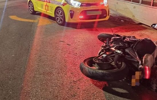 רוכב אופנוע נפצע בתאונה במערב ראשון לציון