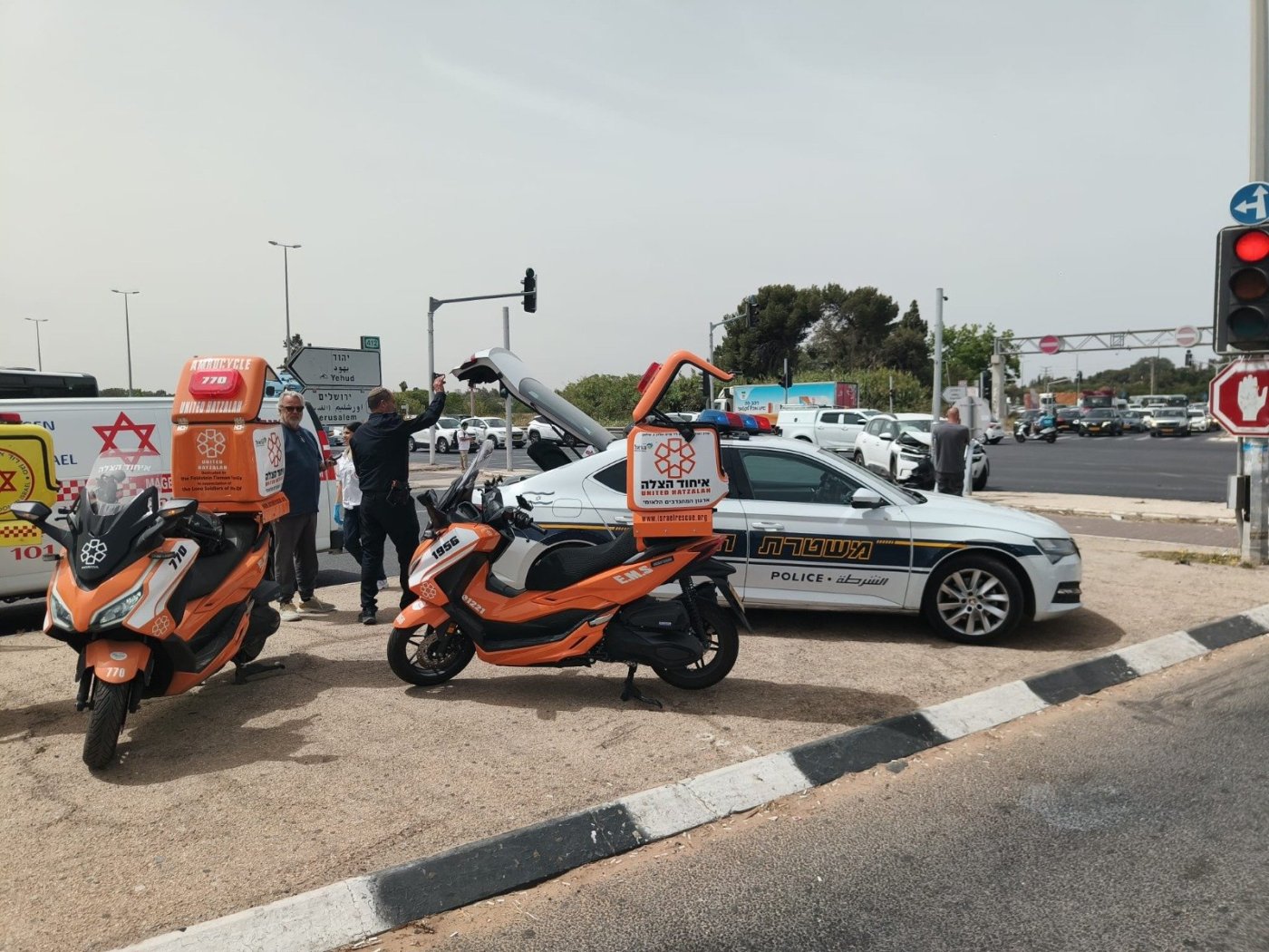 פצוע בינוני בתאונת דרכים בצומת בית דגן