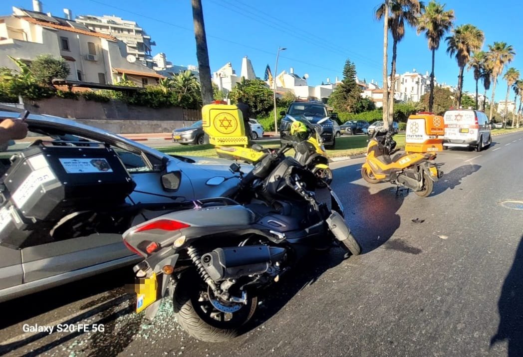 רוכב אופנוע נפצע בינוני בתאונה בראשון לציון