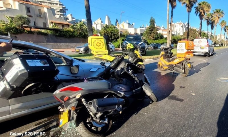 רוכב אופנוע נפצע בינוני בתאונה בראשון לציון