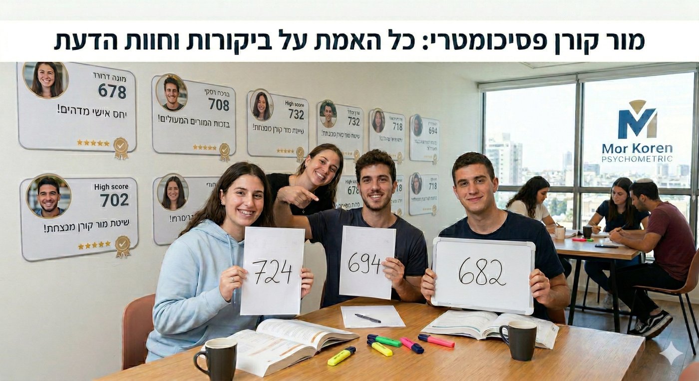 מור קורן פסיכומטרי: כל האמת על ביקורות וחוות הדעת&nbsp;&nbsp;