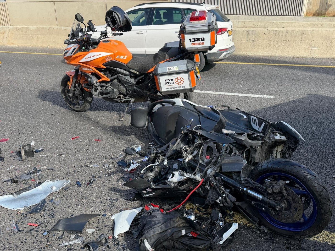 פצוע בתאונת אופנוע קשה במחלף דב הוז