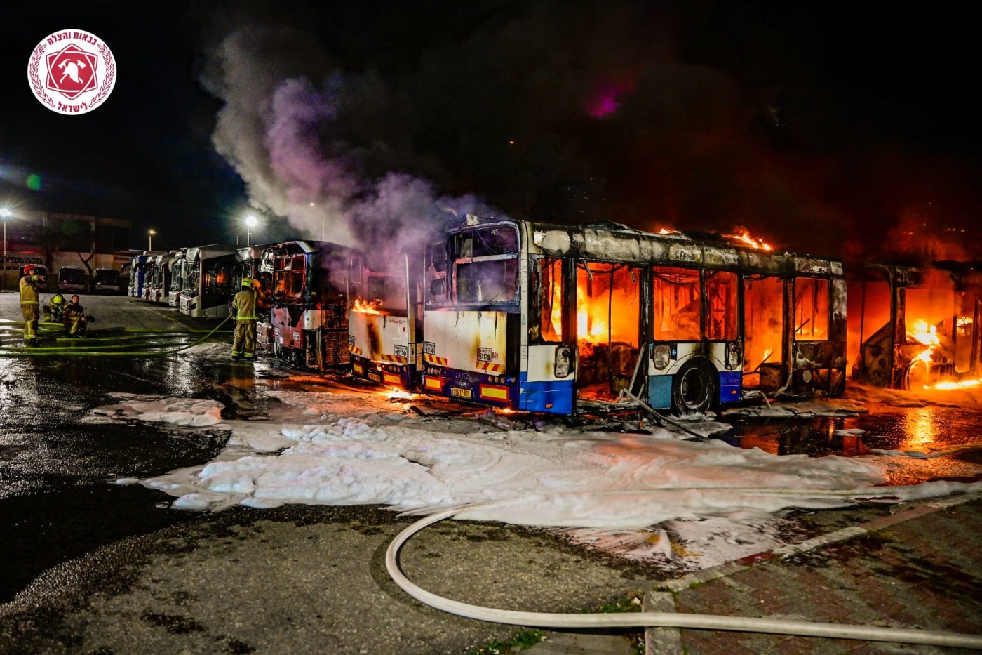 ושוב: שריפת אוטובוסים בחניון בחולון