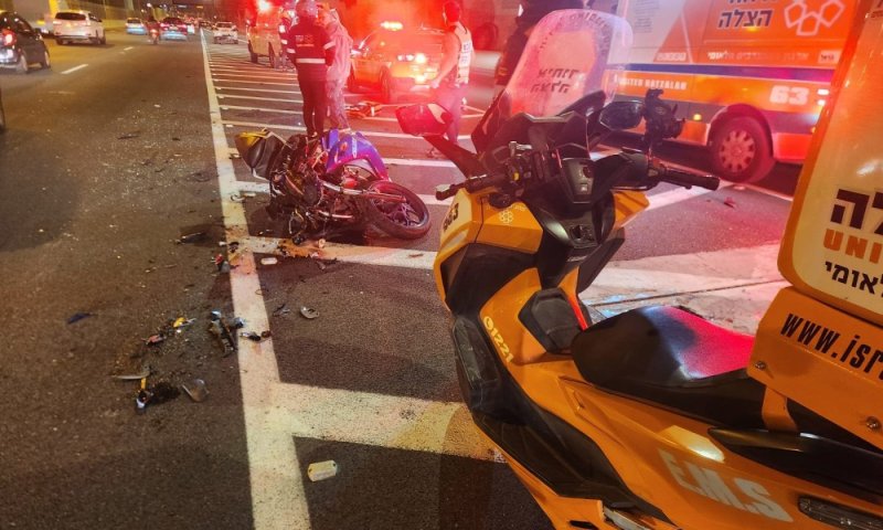 רוכב אופנוע נפצע בתאונה במחלף יוספטל